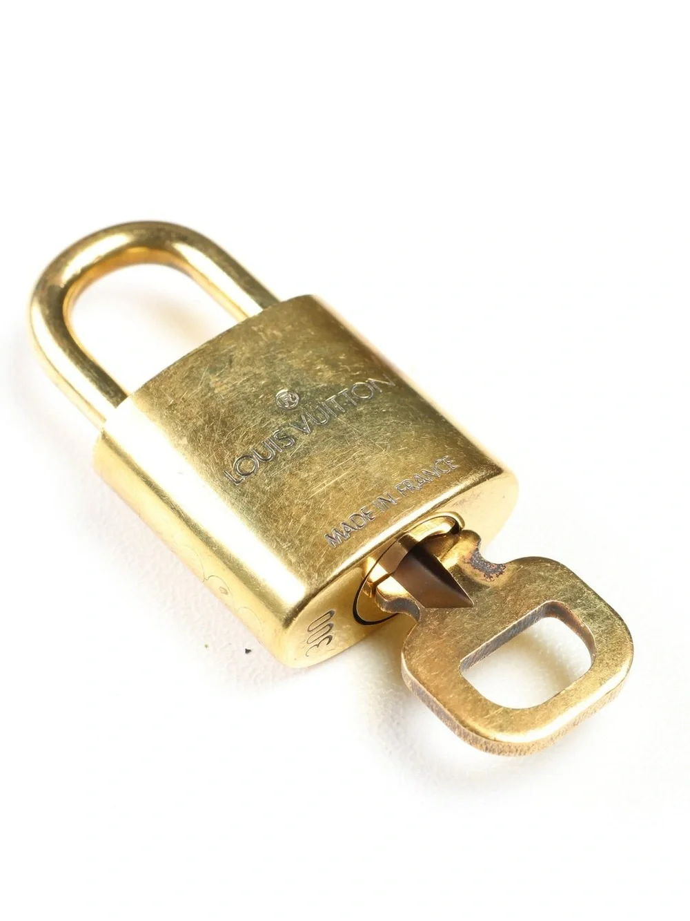 Authentic Vintage Louis Vuitton Solid Brass Padlock 300 w/ Key + COA Pre-2009